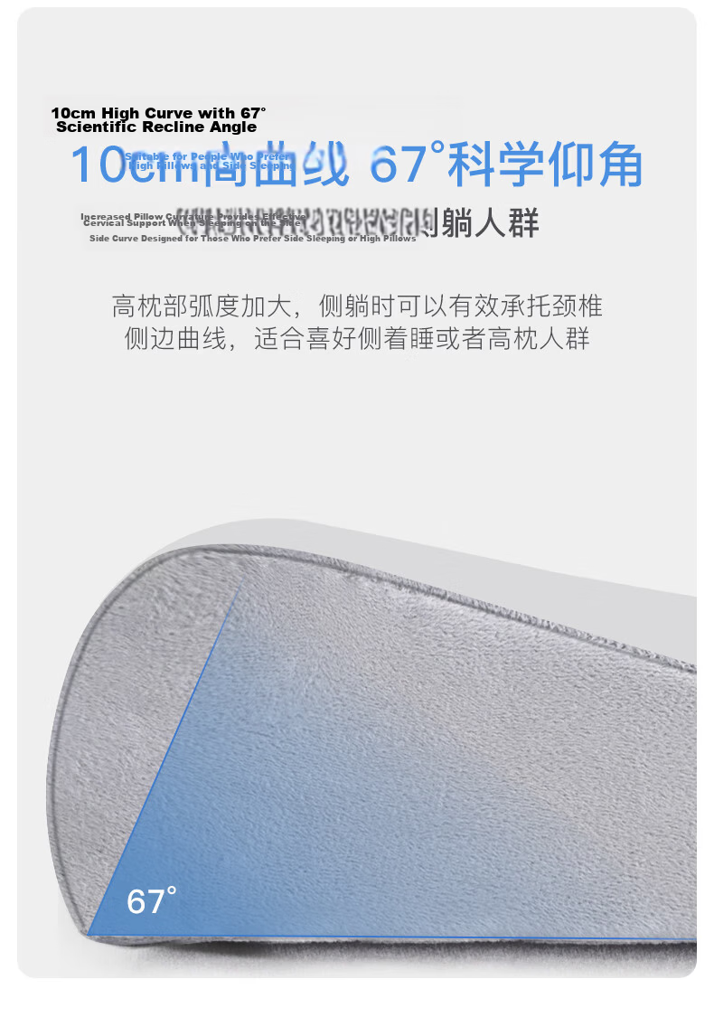 CROWN Neck Support Pillow A-Grade Slow Rebound Memory Foam Pillowcase and Core Set of 2 6