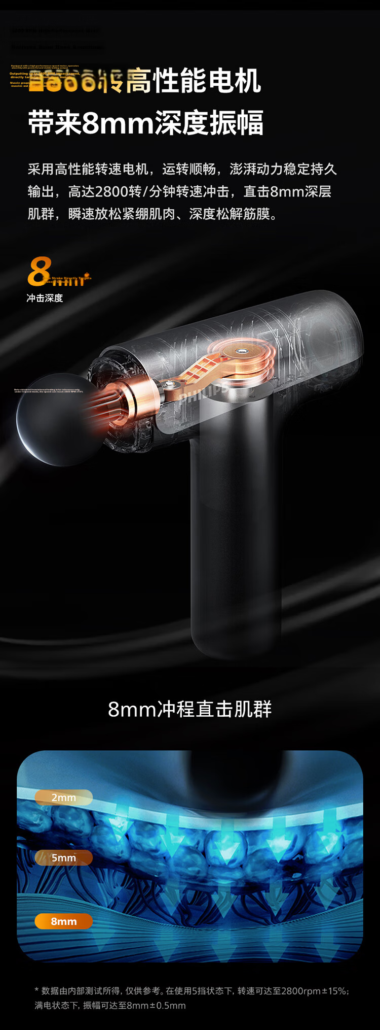 Philips Little Steel Cannon 3205G Upgraded Titanium Head Sports Fascia Gun Massager Shoulder Neck Waist Back Multifunctional Muscle Relaxation Massage Gun Gift for Men and Women Festival Birthday 4