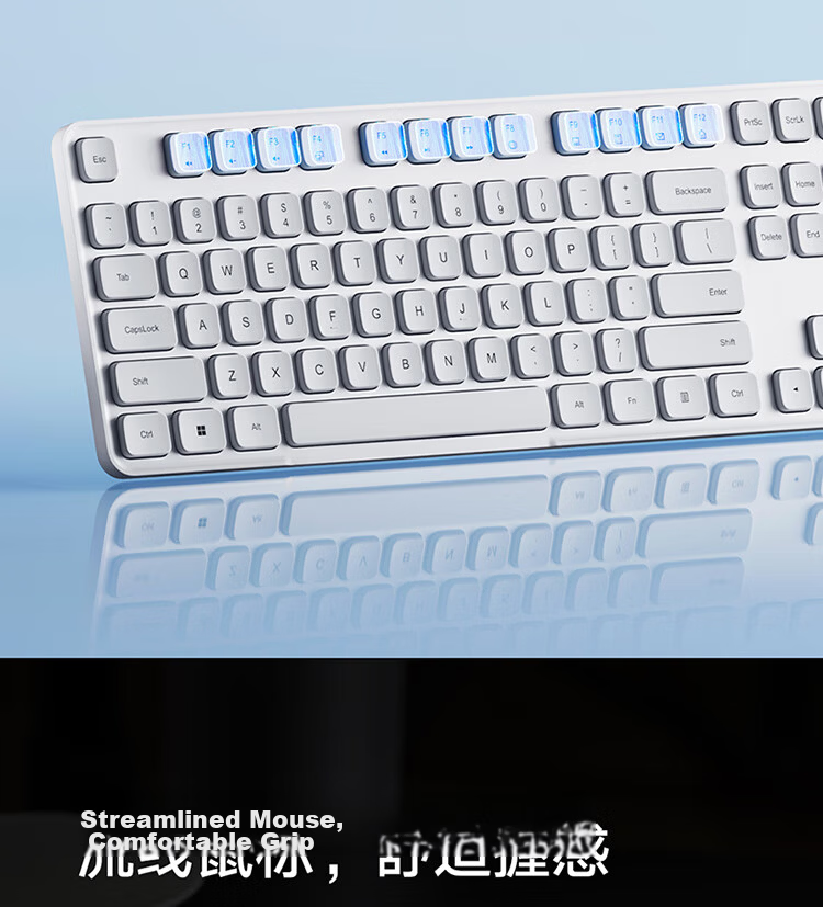 MI Wireless Keyboard And Mouse Set, Comfort Edition, Deep Space Black, Slim And Portable, Full-Size 108-Key Keyboard And Mouse, 2.4G Wireless Transmission, for Computer And Laptop Office Use, Keyboard And Mouse Combo 10