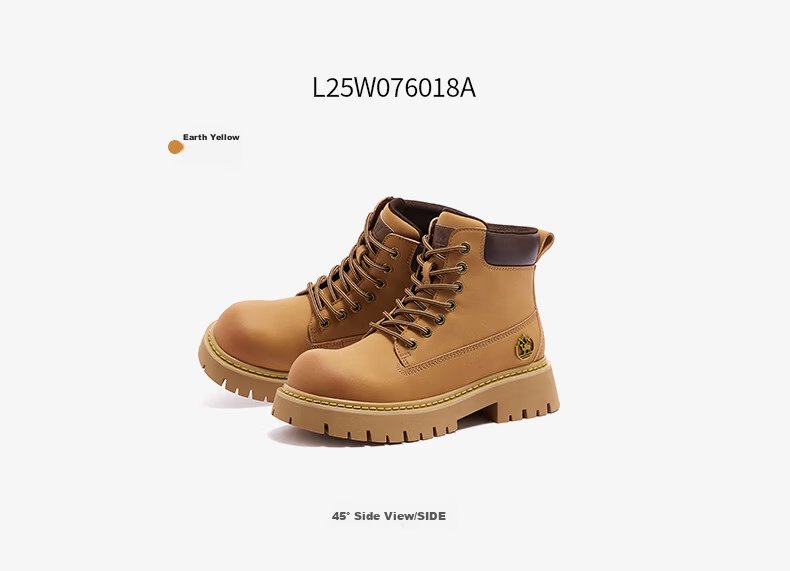 CAMEL [Shanyue] Women's Work Boots, Trendy Thick-Soled Martin Boots, L25W076018A, Khaki (Suede), Size 36 66