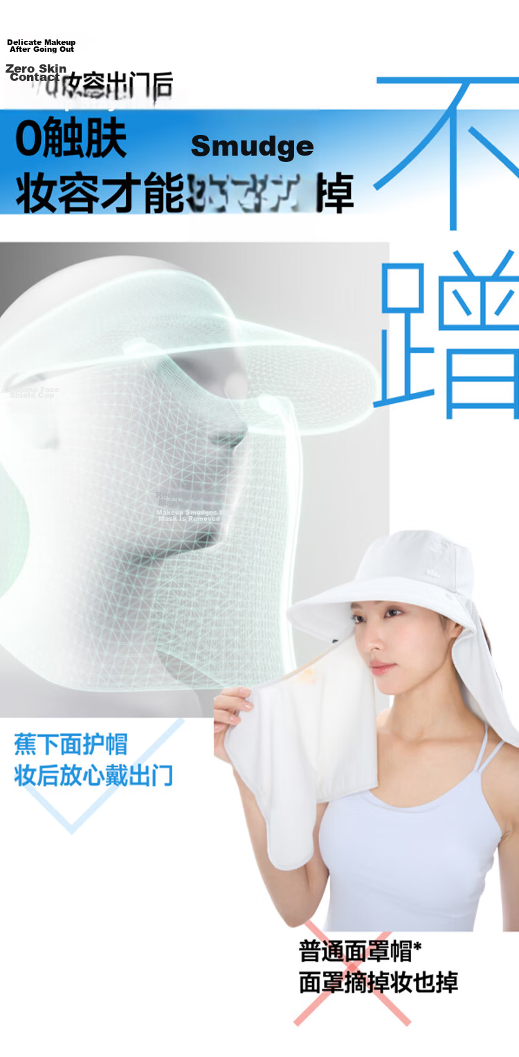 Beneunder Sun Protection Hat for Men And Women, Magnetic Face Shield Full-Face Mask, Portable Visor Cap for Sensitive Ski 11