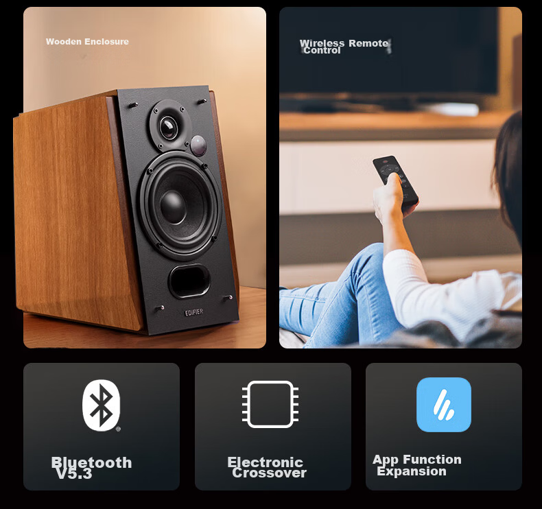 EDIFIER R1700BT+ Classic Upgraded Desktop 2.0 Bluetooth Computer Speakers Dual Gold Certification Hi-Fi Home Living Room TV Audio 4