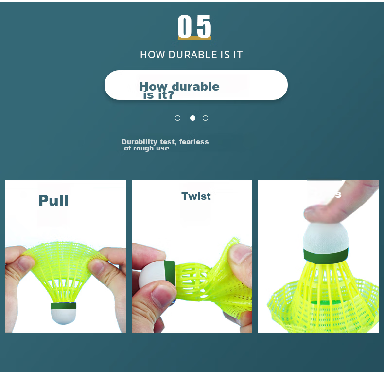 KAWASAKI Plastic Nylon Durable Stable Training Shuttlecocks N11 Pack of 6 7