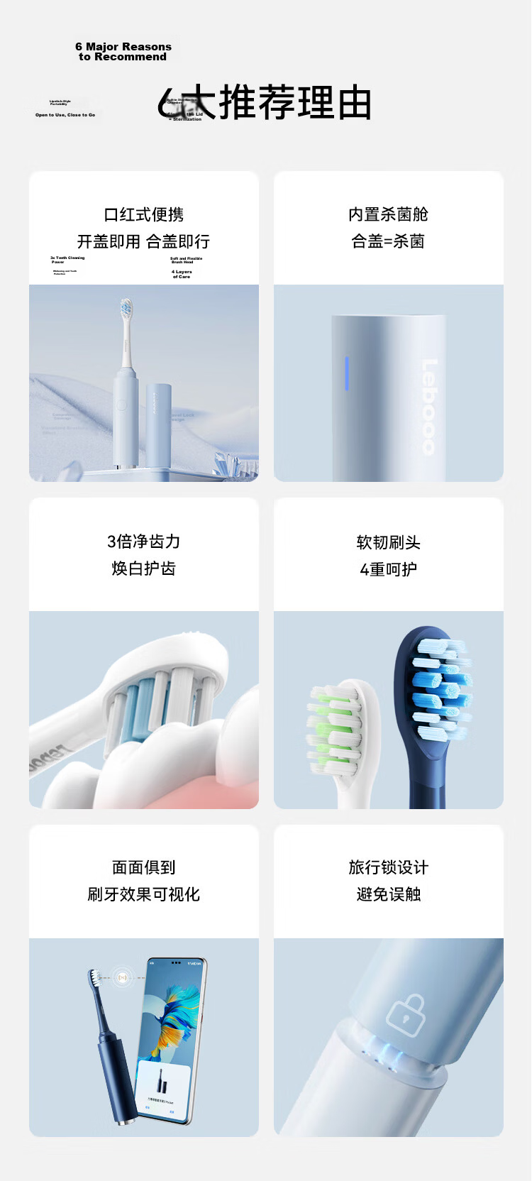 Hongmengzhixuan Li Bobo Smart Toothbrush 3 Pocket Enjoyment Edition, Electric Toothbrush, Portable Travel Toothbrush, Disinfection And Sterilization, Birthday Gift, White 3