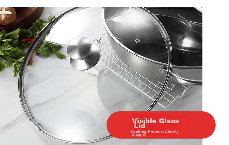 Maxcook Double-Sided Hot Pot, 32cm Thickened 304 Stainless Steel with Lid And Hot Pot Spoon, Compatible with Gas And Induction Cooktops, MCT963 20