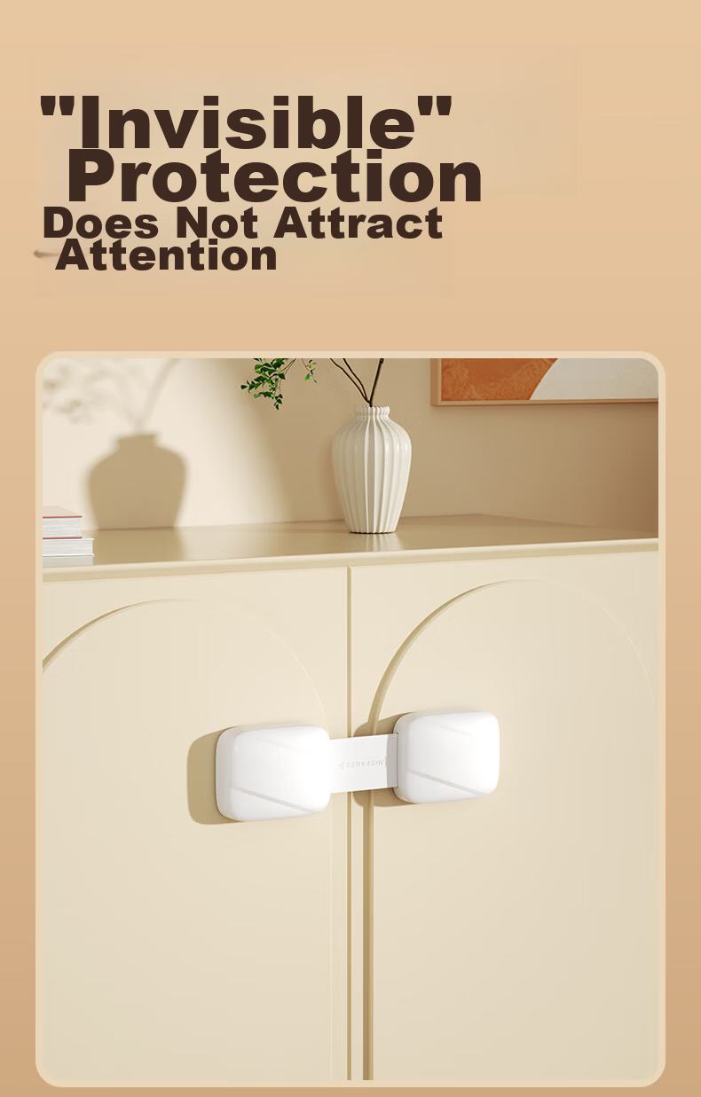 Youman Genuine Drawer Lock Baby Safety Cabinet Lock Childproof Refrigerator Cabinet Sliding Door Latch White 3 Pieces 12
