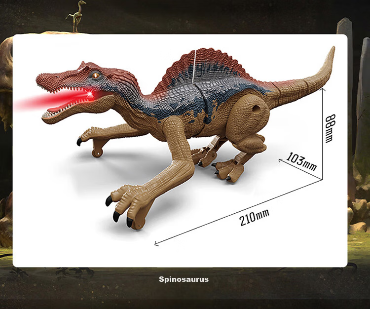 Huashimeng Remote Control Dinosaur Toy, Electric Intelligent Simulated Animal Model, Walks, Makes Sounds, Sprays Mist, Jurassic Velociraptor 9