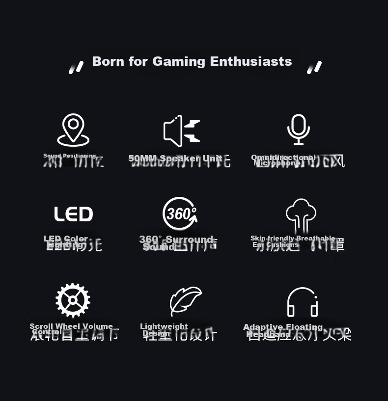 HP GH10 Gaming Headset, Over-Ear Wired Headphones with Microphone, Noise-Canceling, Stereo Sound, E-Sports Gaming, Black Myth: Wukong, USB Interface 3