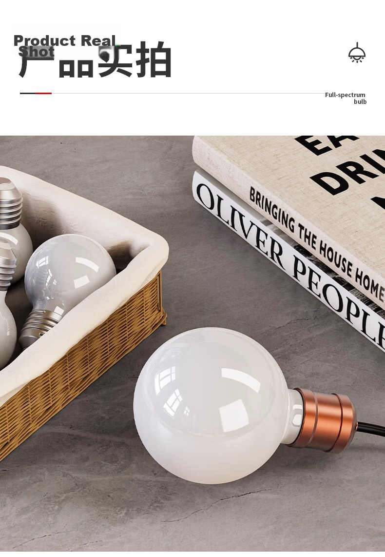 Labota Eye Protection LED Bulb Full Spectrum Dragon Ball Bulb Three-Color Light Study Desk Lamp E27 Screw Base 26