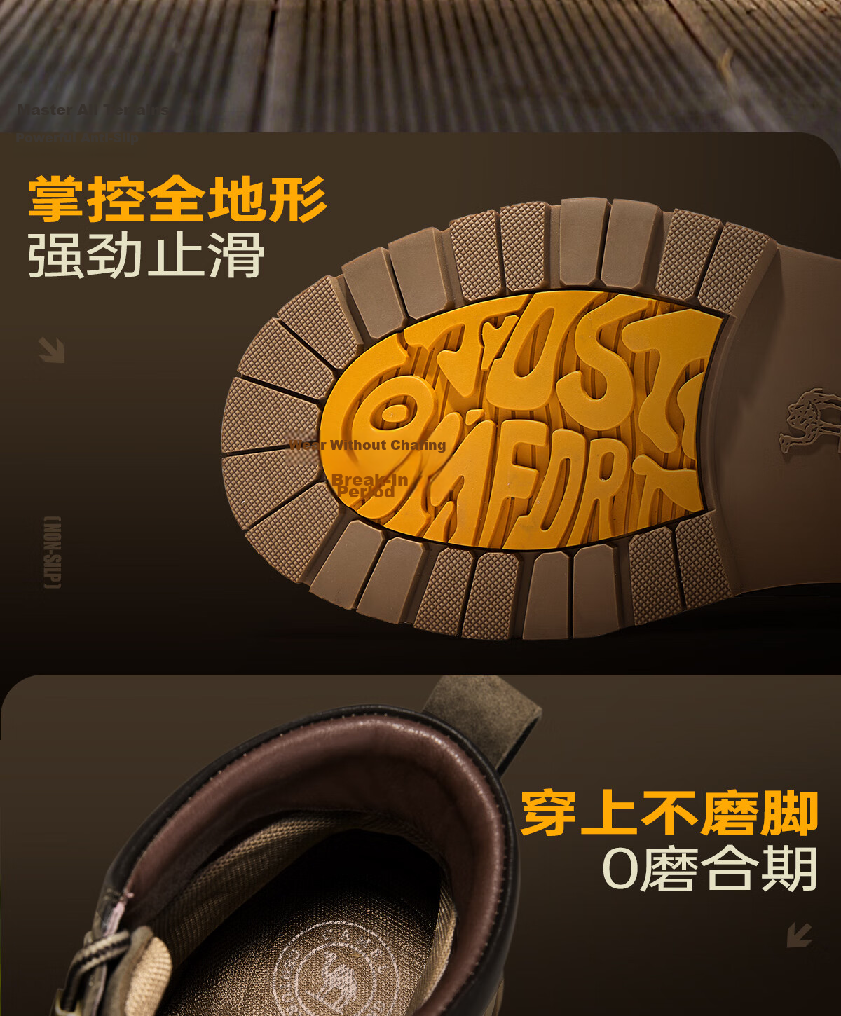 CAMEL Wang Junkai Edition Martin Boots High-top Outdoor Work Yellow Boots Men GE122W7757T Golden Yellow 42 16