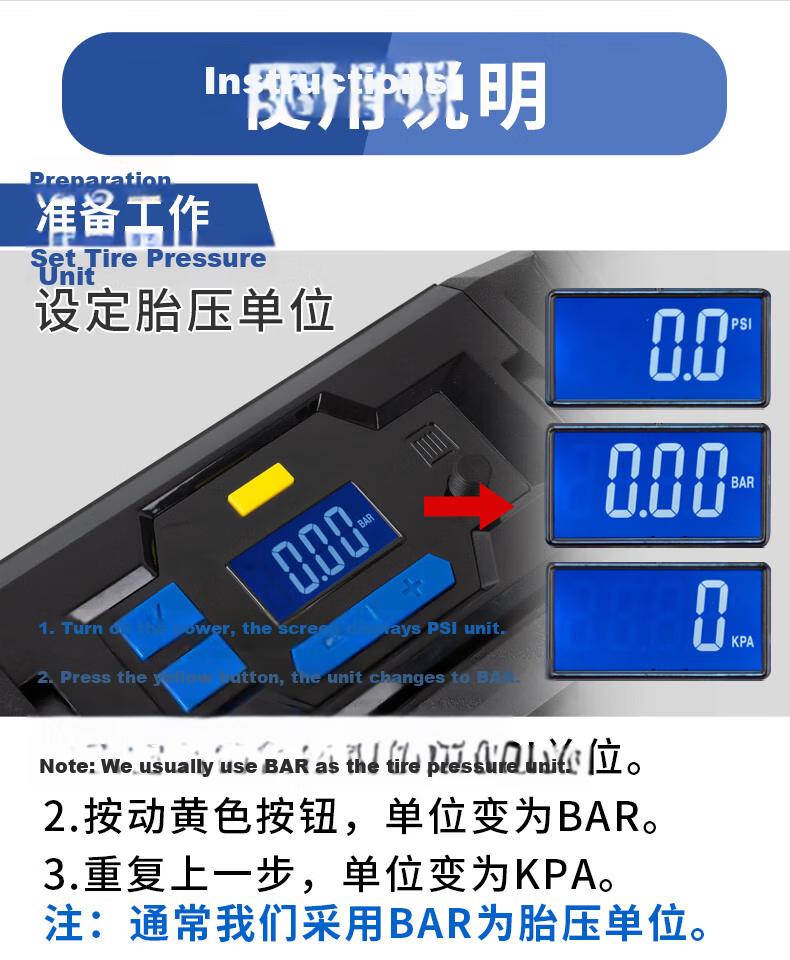 MICHELIN High-Power Dual-Cylinder Inflator Pump for Vehicles, Electric Bicycles, And Car Tires 12314 11