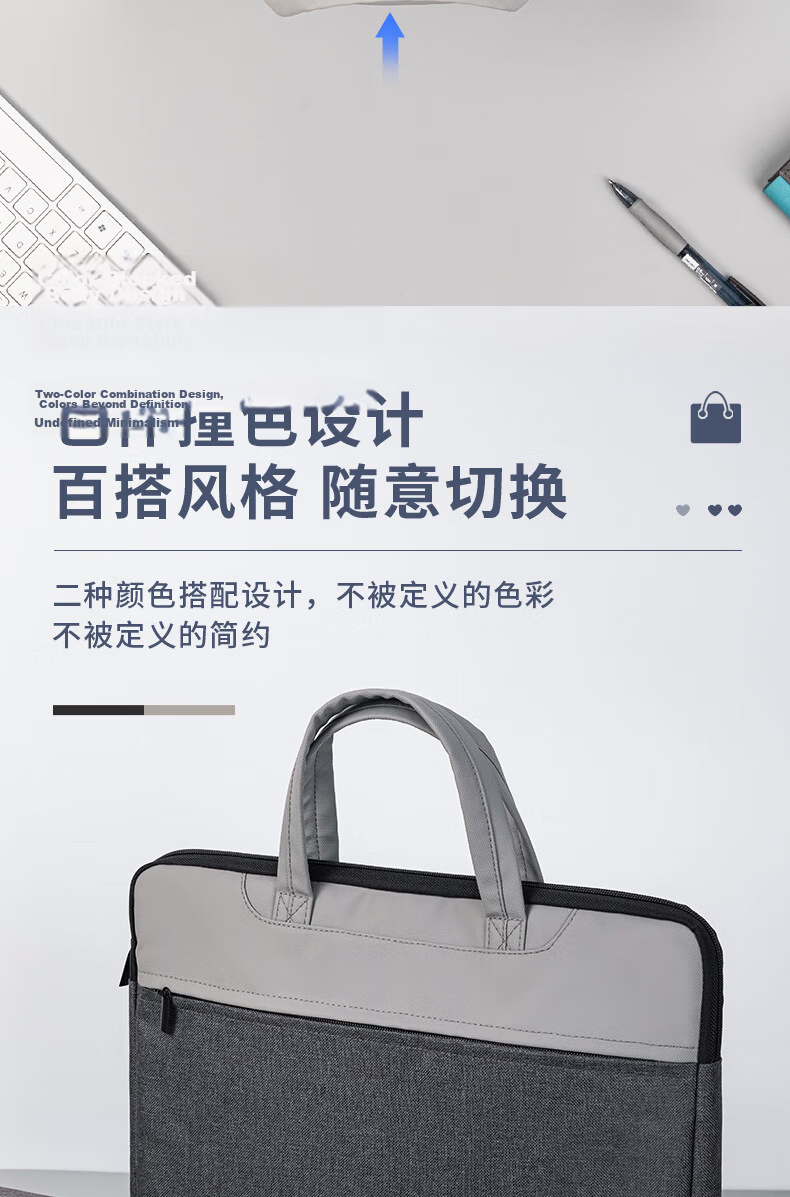Deli Briefcase, Office Handbag, Conference Bag, Business Bag, Thickened Large-Capacity Business Zipper Bag, Laptop Briefcase, Black 5