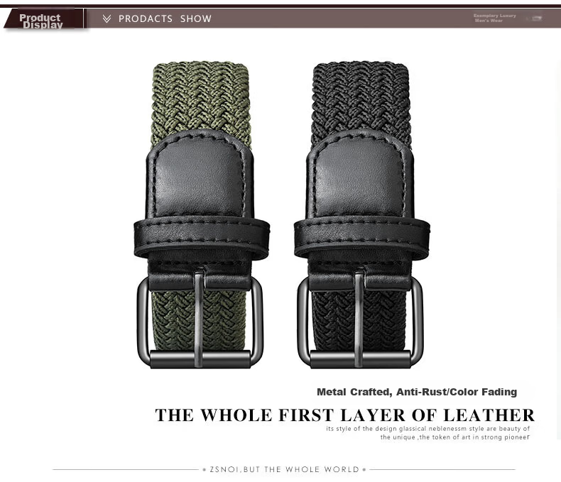 Half Cigarette Canvas Elastic Waist Belt Men No-Hole Woven Military Training Belt Gift 1