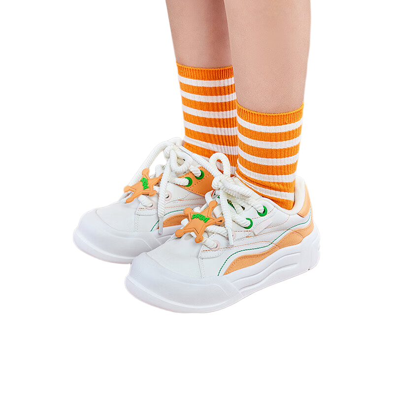 361° Kids Children's Sports Shoes Autumn 2025 Boys and Girls Big Head Casual Trendy Sneakers Orange Size 33