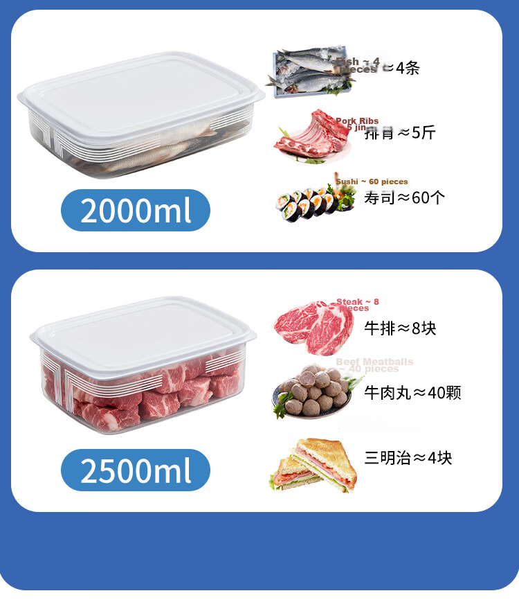 Jiabangshou Refrigerator Storage Containers, Food-Grade Kitchen Vegetable Fruit Egg Storage Boxes, 4L Capacity, Pack of 2 14
