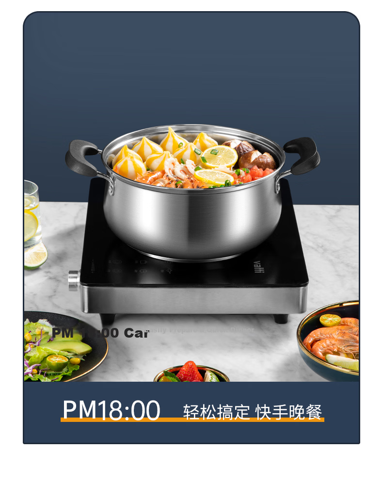 COOKER KING Stainless Steel Thick Soup Pot 316 Non-Coated Small Milk Pot for Noodles, Stewing And Soup Making, 20cm 5