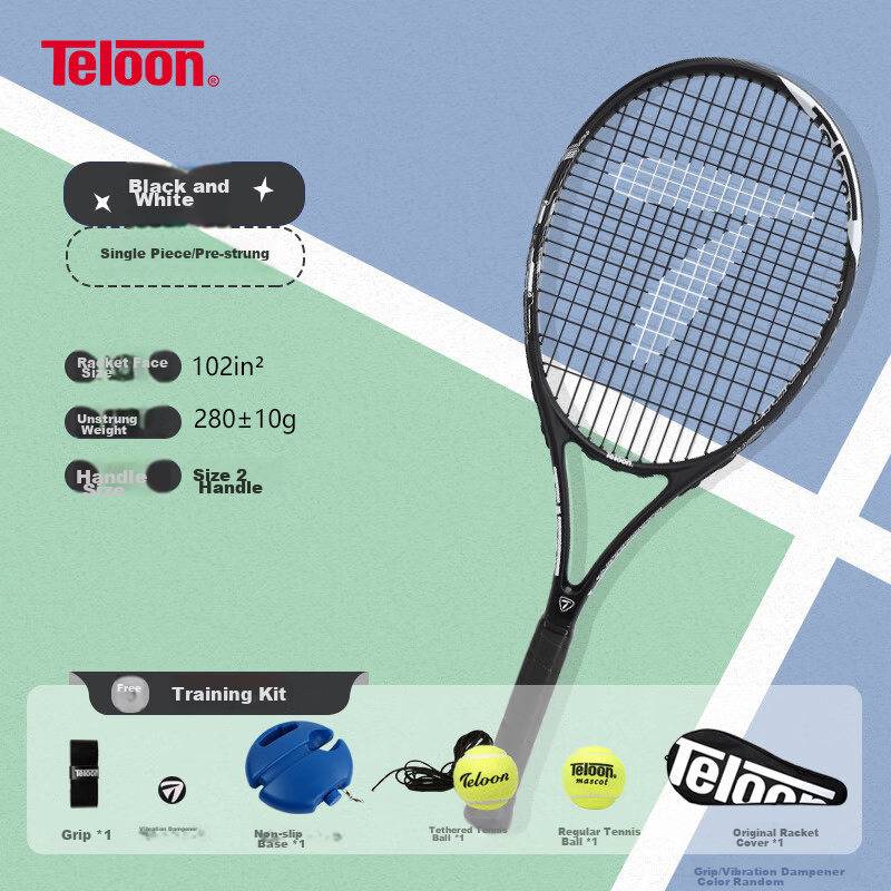 Teloon Tennis Racket Beginner Single Training Set MARK III