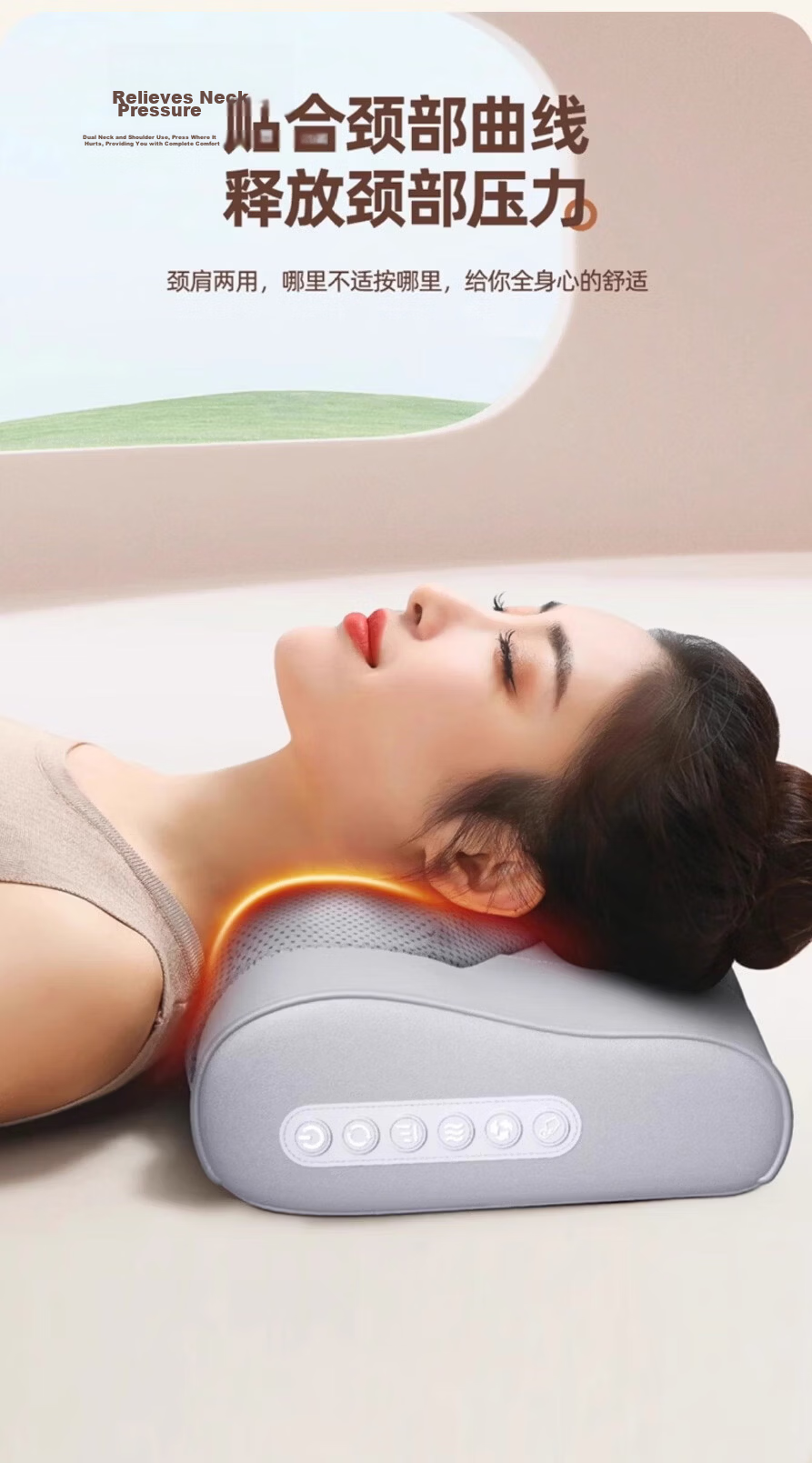 AUX GL-65 Cervical Massage Pillow Neck Shoulder Lumbar Kneading Heat Therapy Smart Timer Massager Gift for Parents Teachers' Day 11