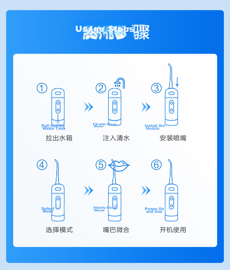 JD Jingzao Portable Oral Irrigator with 3 Nozzles Retractable Water Flosser Ultrasonic Teeth Cleaner Dental Plaque Remover Preventive Dental Care Gift for Teacher's Day Birthday Couples Holiday 15