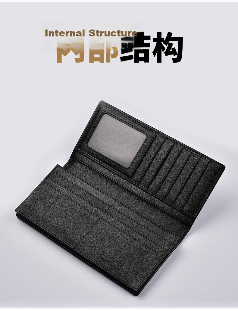 Hush Puppies Men's Genuine Leather Casual Long Wallet Multi-Card Holder Birthday Gift Practical Wallet for Boyfriend 3