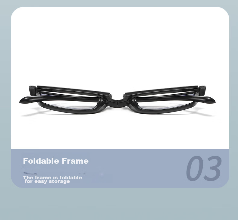 DRATRA Portable Foldable Reading Glasses HD Blue Light Blocking Lightweight Comfortable TR Frame for Middle-aged and Elderly 10