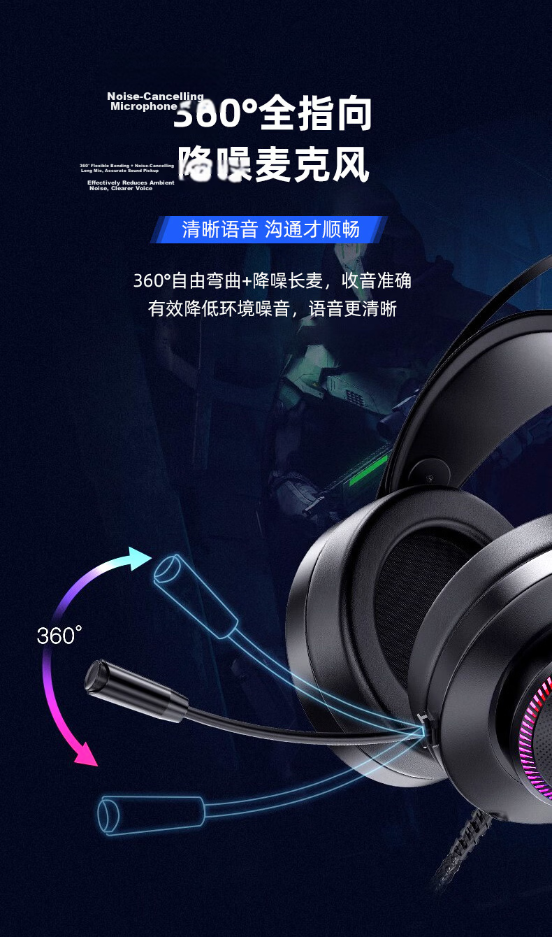 HP GH10 Gaming Headset, Over-Ear Wired Headphones with Microphone, Noise-Canceling, Stereo Sound, E-Sports Gaming, Black Myth: Wukong, USB Interface 12