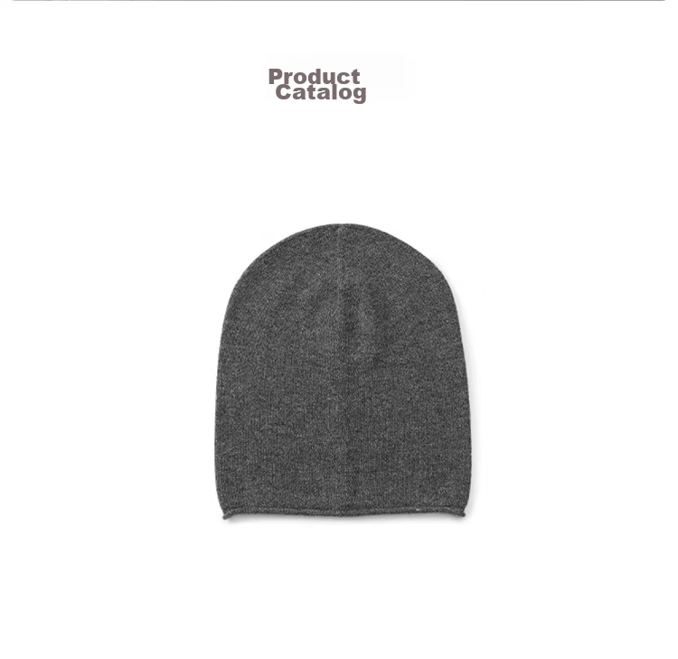 JIUMU Pure Cashmere Hat Autumn Winter Men's Warm Knitted Wool Beanie Cold Weather Slouchy Hat 14