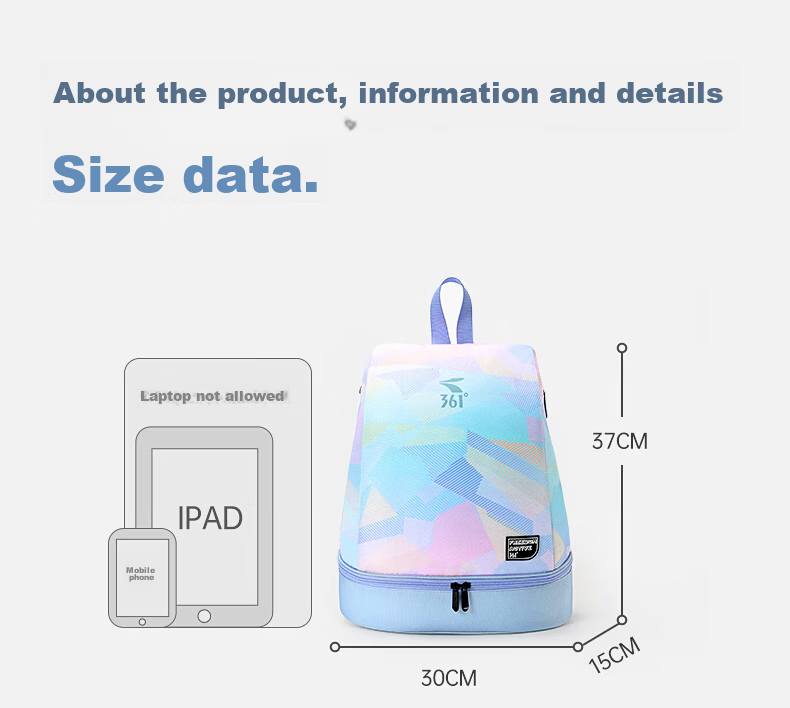 361° Fitness Bag for Women, Dry And Wet Separation Swimming Bag, Waterproof Bag, Sports Drawstring Portable Backpack, Storage Bag 23