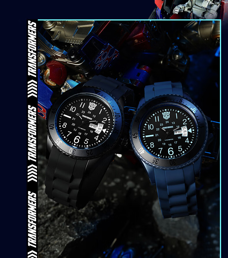 ZGO X Transformers Children's Watch for Boys, Elementary School Students' Electronic Watch, Only Shows Time, 5371 Black 20