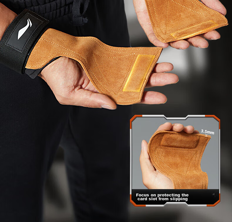 Li-Ning Deadlift Support Straps Fitness Gloves Men Grip Straps Pull-Up Gloves Wrist Wraps Wrist Support Palm Protection 10
