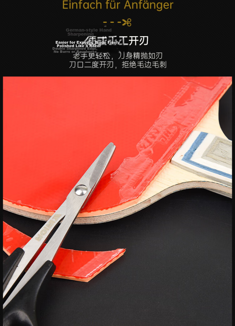 WINION WINION Selected Table Tennis Rubber Cutting Scissors, Large Cutting Tool, Table Tennis Racket Glue Application Tool 6