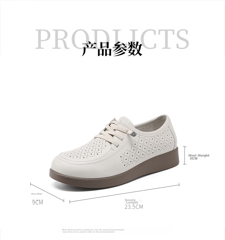RED DRAGONFLY Women's Cowhide Commuter Soft Leather Flat Comfortable Work Shoes WTB263992 Off-White Size 35 9