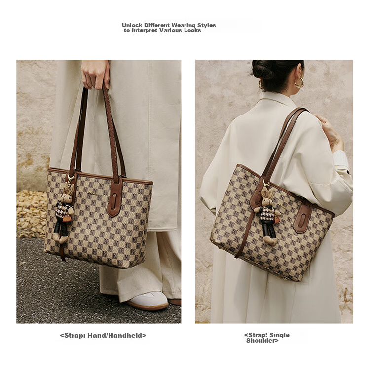 Aokang Women's Bag Fashionable Vintage Floral Tote Light Luxury Commuter Shoulder Bag Birthday Gift for Girlfriend Wife 7