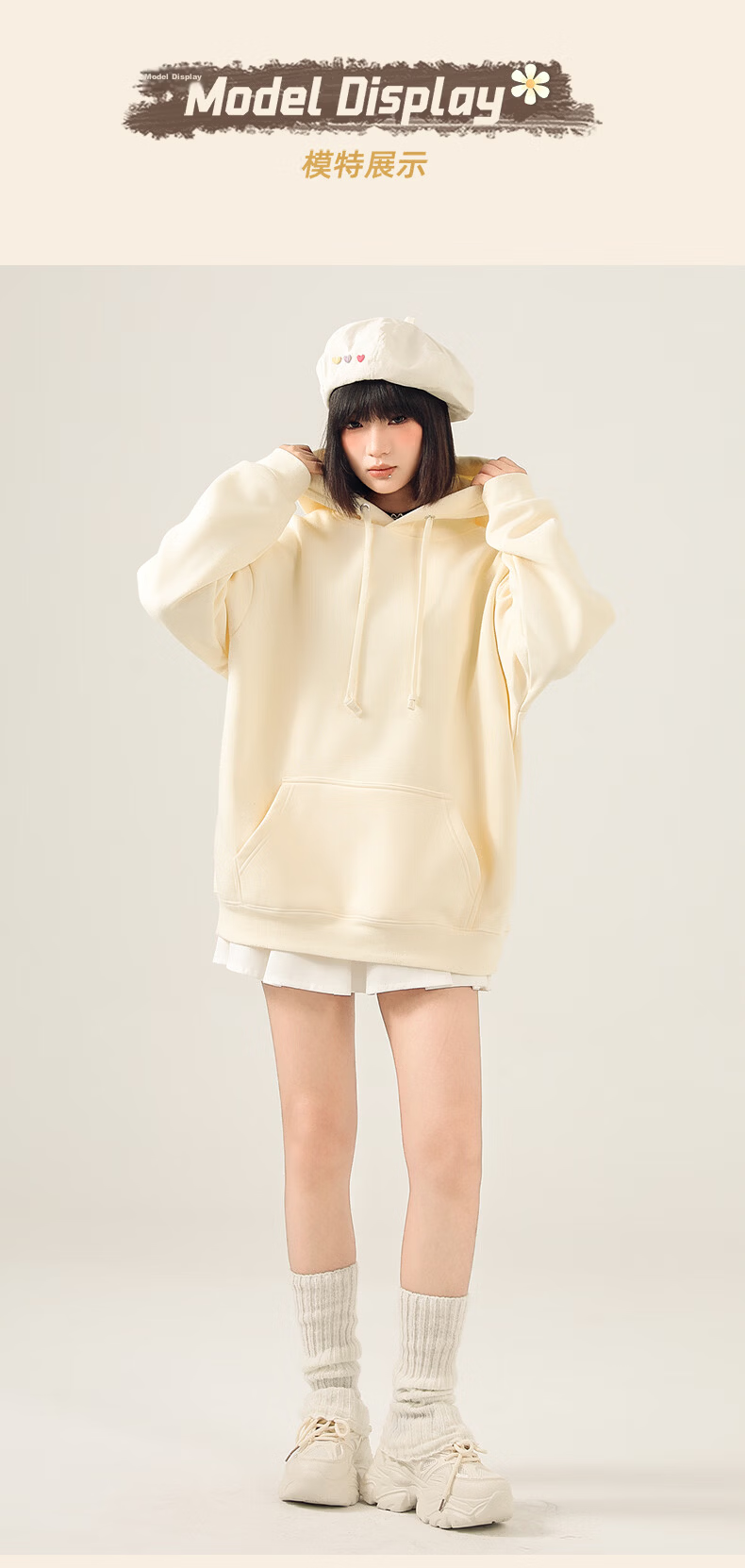 Jeanswest 2026 New Hooded Sweatshirt for Women Spring and Autumn Casual Loose Fit Fashionable Versatile Jacket 12