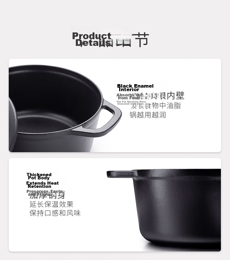 ZWILLING Enamel Cast Iron Soup Pot Round Stew Pot Matte Black 24cm Induction Compatible 8