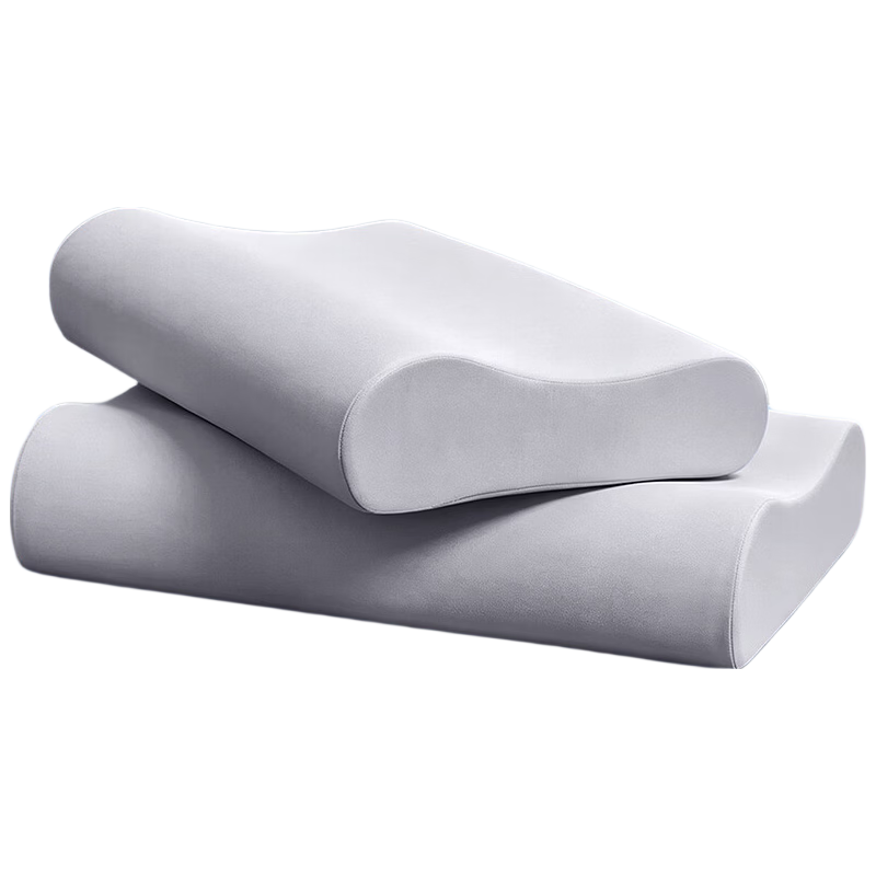 CROWN Neck Support Pillow A-Grade Slow Rebound Memory Foam Pillowcase and Core Set of 2