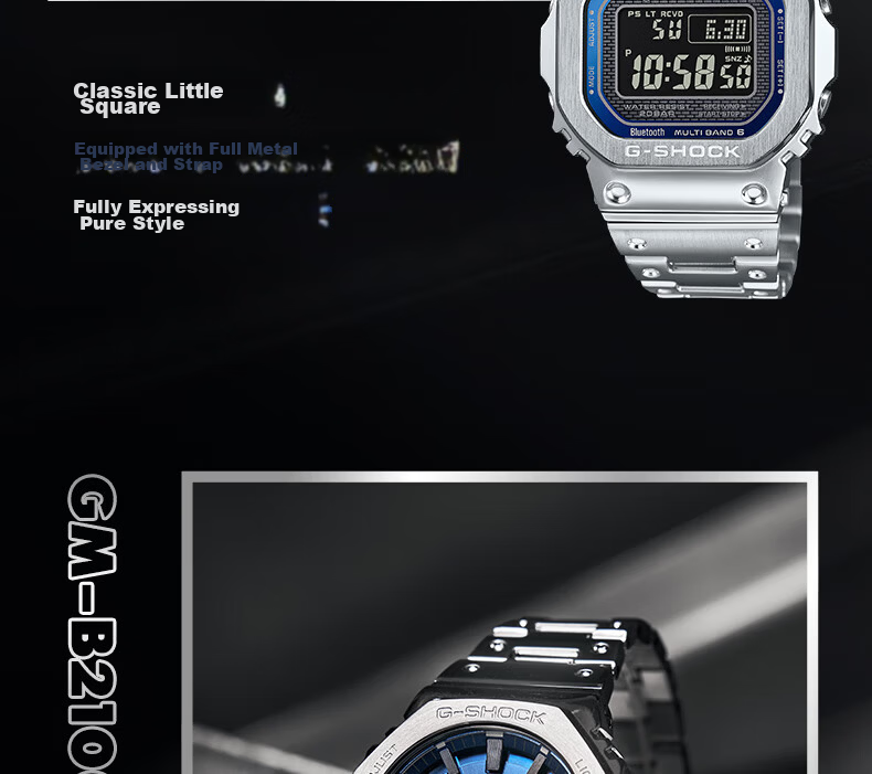 Casio Men's G-SHOCK Classic Small Square Small Silver Block Digital Watch, Japanese/Korean Style Gift Box Edition GMW-B5000D 11
