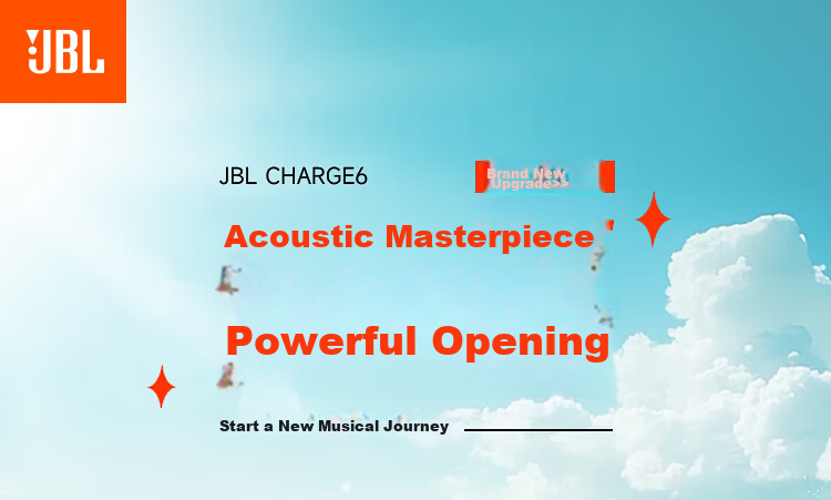 JBL CHARGE6 Music Shockwave 6th Gen Portable Bluetooth Speaker + Subwoofer Outdoor Waterproof Speaker AI Sound Enhancement Men's Gift Deep Space Black 1