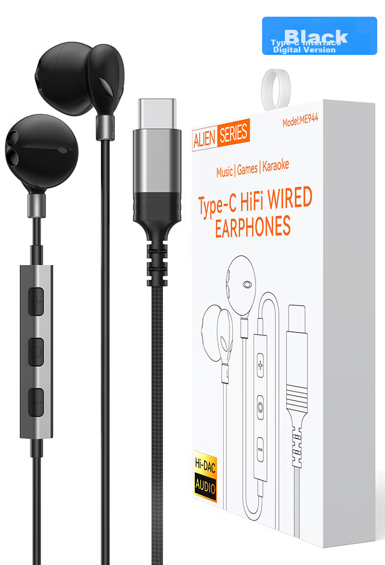 DOOSEYUON [2025 Alien Edition] Apple Wired Earphones Type-C Compatible with IPhone 17 Plus, 16, 15 Pro Max, IPad Pro, Huawei Nova 13 18