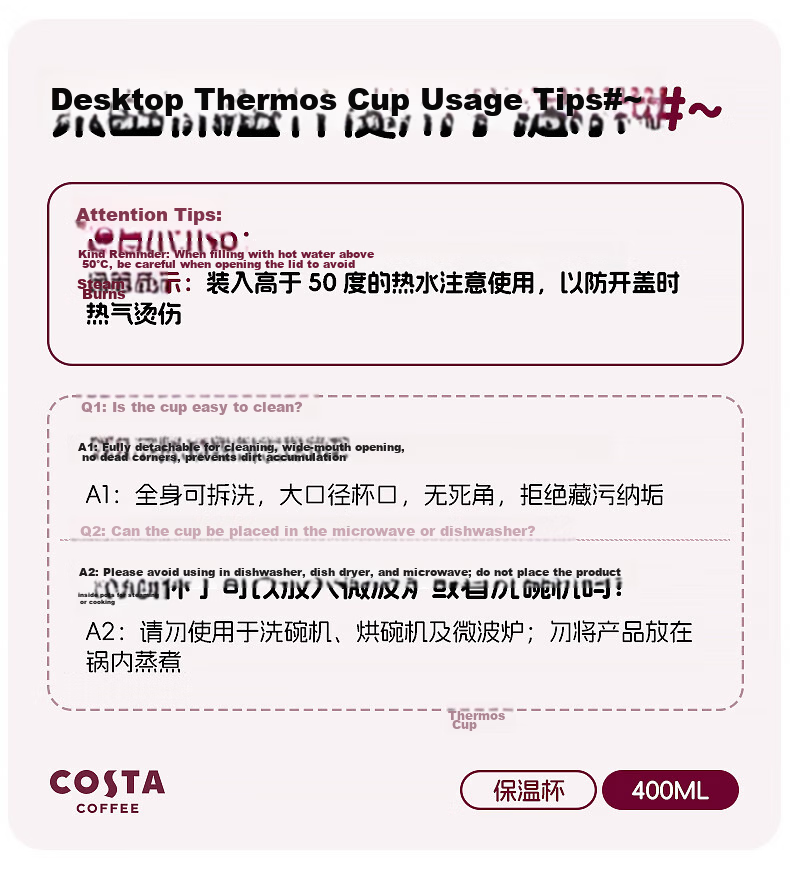 COSTA Unisex Stylish Insulated Coffee Mug Thermal Cup Gift for Girlfriend Holiday Present 27