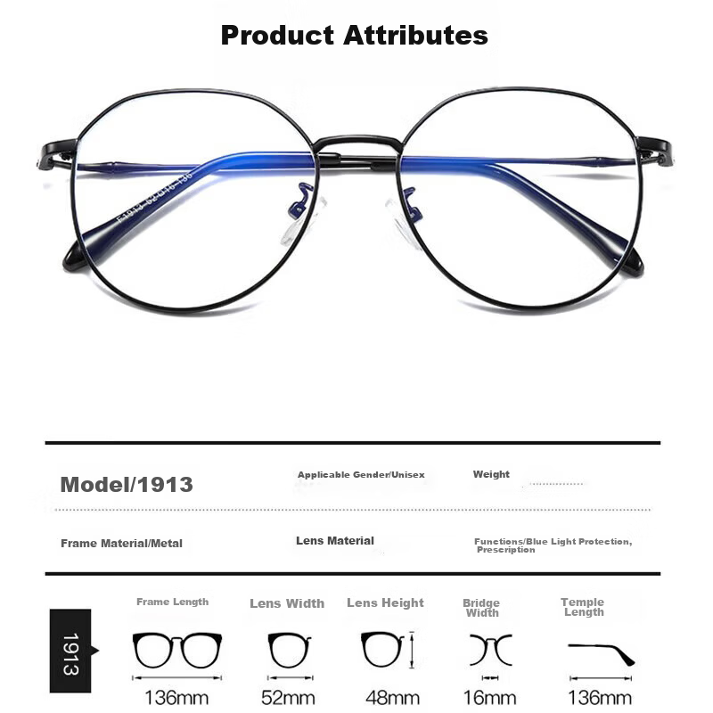 Boshide Blue Light Blocking Glasses Prescription Eyewear Protective Non-Prescription Glasses Natural Look Black Silver Frame 5