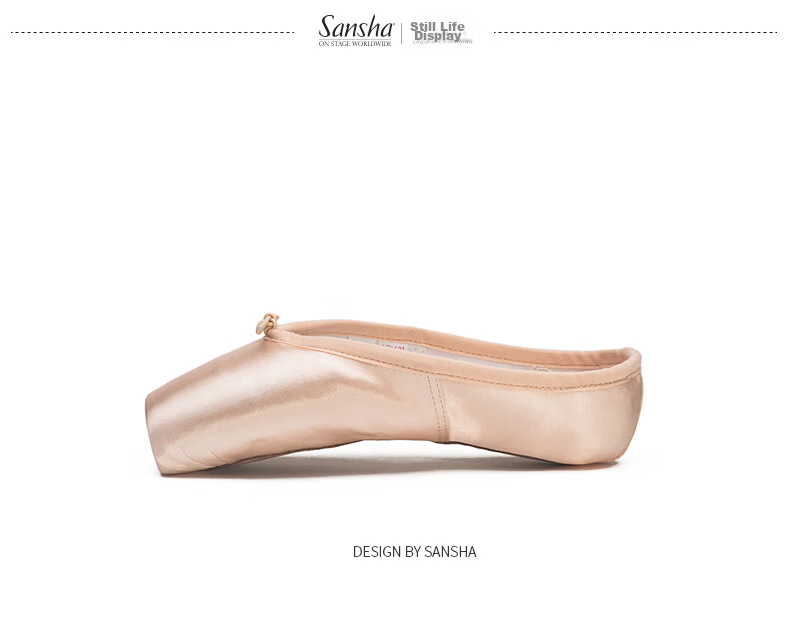 Sansha Ballet Pointe Shoes, Satin Upper, Leather Sole, Dance Shoes, Hard Shoes, Practice Shoes, FRD1.0REG, Satin, Size 39 12