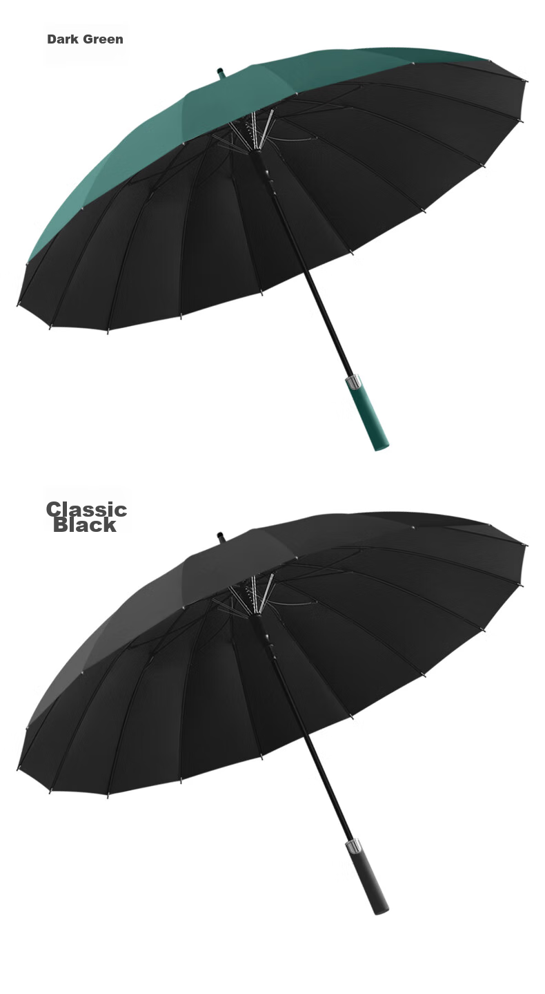 MAYDU 16K Lotus Bone Umbrella, Long Handle, Enlarged Double-Person Umbrella, Black Rubber Sun Protection Umbrella, 560 Grams, M1609 Blue 10