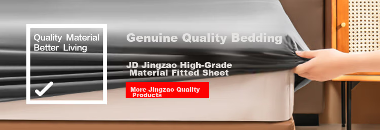 JD Jingzao 60s Long-Staple Cotton Sateen Fitted Sheet Class A Pure Cotton Mattress Protector 1.8m Bed Snow Gray 1