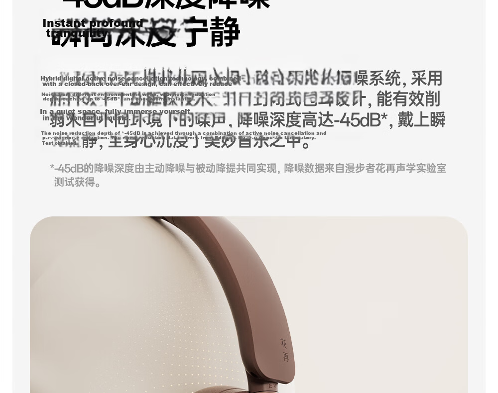 EDIFIER Evo Space Over-Ear Active Noise Cancelling Bluetooth Headphones Spatial Sound Dual Gold Certification 93-Hour Battery Life -45dB Noise Cancellation Mother-of-Pearl White 20