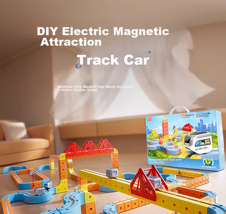 SHANGYUN Children's Toy Car for Boys, Anti-Gravity Track Roller Coaster, Educational Assembly DIY Train, Birthday Gift for Ages 3-6, 10 1