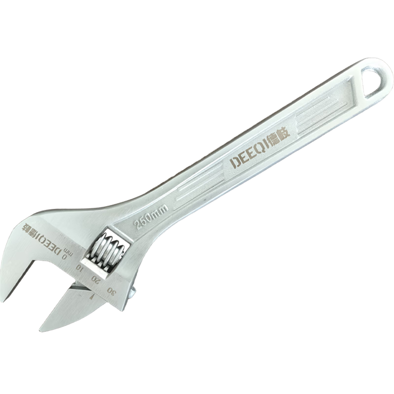 Deqi Adjustable Wrench Multi-Function Large Opening Wrench Industrial Household Chrome-Plated 8 Inch