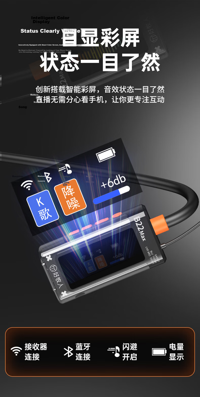 Haomuren Live Streaming Sound Card Equipment Full Set, Wireless Monitoring Bluetooth Headphones, Microphone, Outdoor TikTok Host Singing Tool, Recording Karaoke Microphone, Specialized for Home Use, Mobile Phone And Computer 2