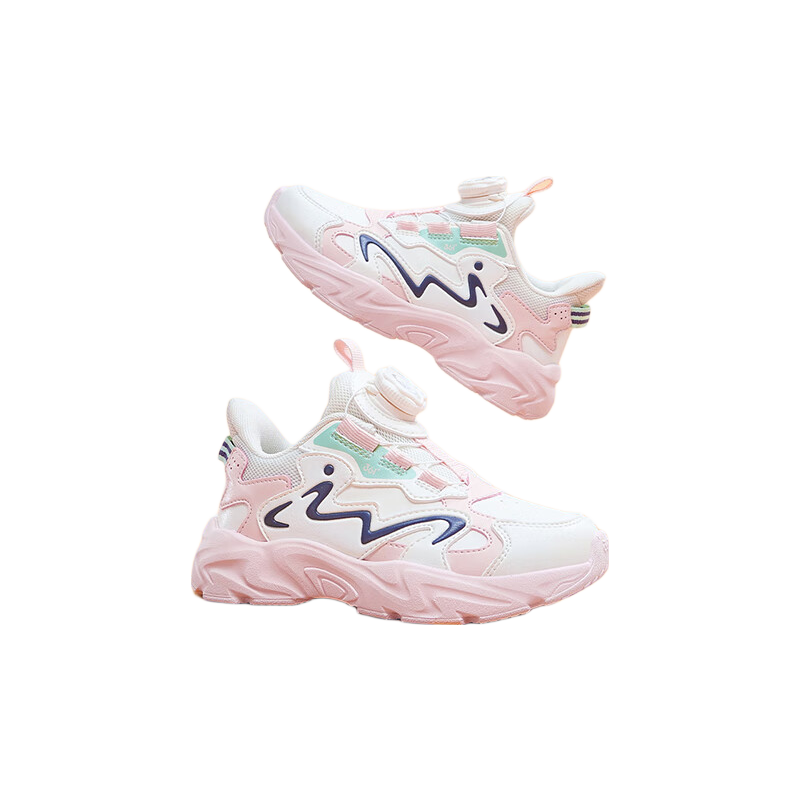 361° Kids Sports Shoes Winter 2025 Girls Toddler Lightweight Cushioning Leather Dial Casual Running Shoes White Size 30