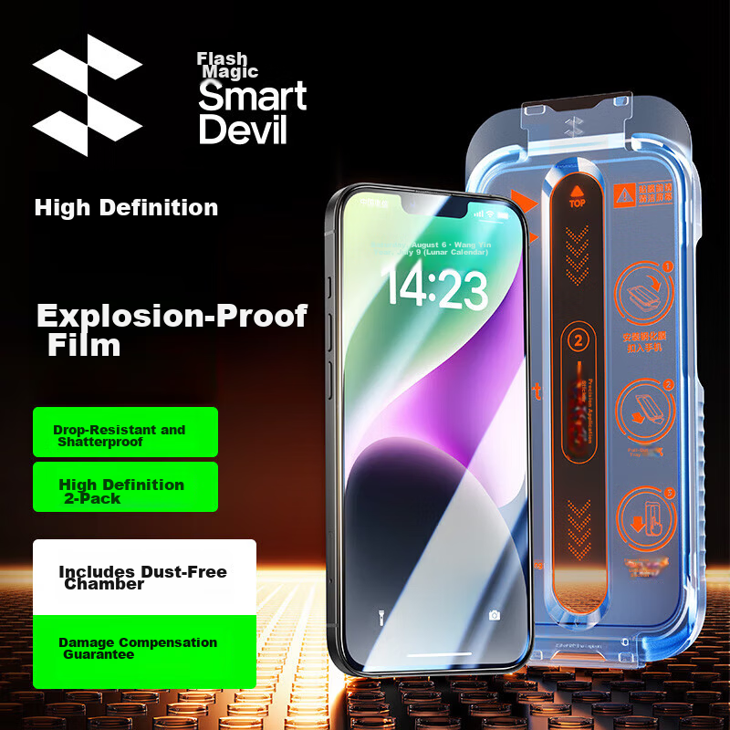 Shanmo T3-Pro Tempered Glass Screen Protector for iPhone 13/13 Pro/14/17e, HD Explosion-Proof, Drop-Resistant, Anti-Fingerprint, Smooth Touch, Apple Screen Protector 2-Pack